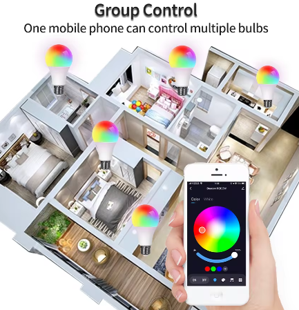 Bluetooth E27 LED Bulb RGB Smart Light Bulb 15W RGBW