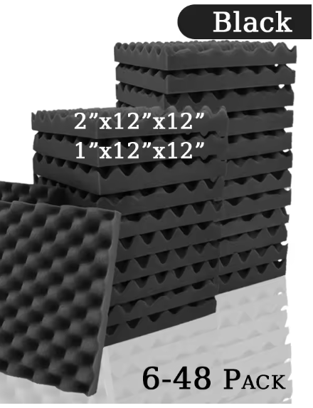 Wall Soundproof Foam 12 Pcs High Density Sound Absorbing Material Acoustic Foam Ceiling Noise Insulation